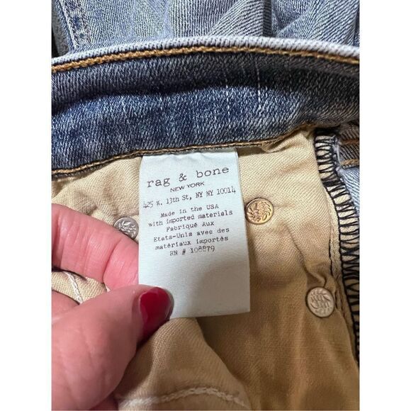 Rag & Bone Distressed Skinny Jean Denim Size 25 - Picture 11 of 15